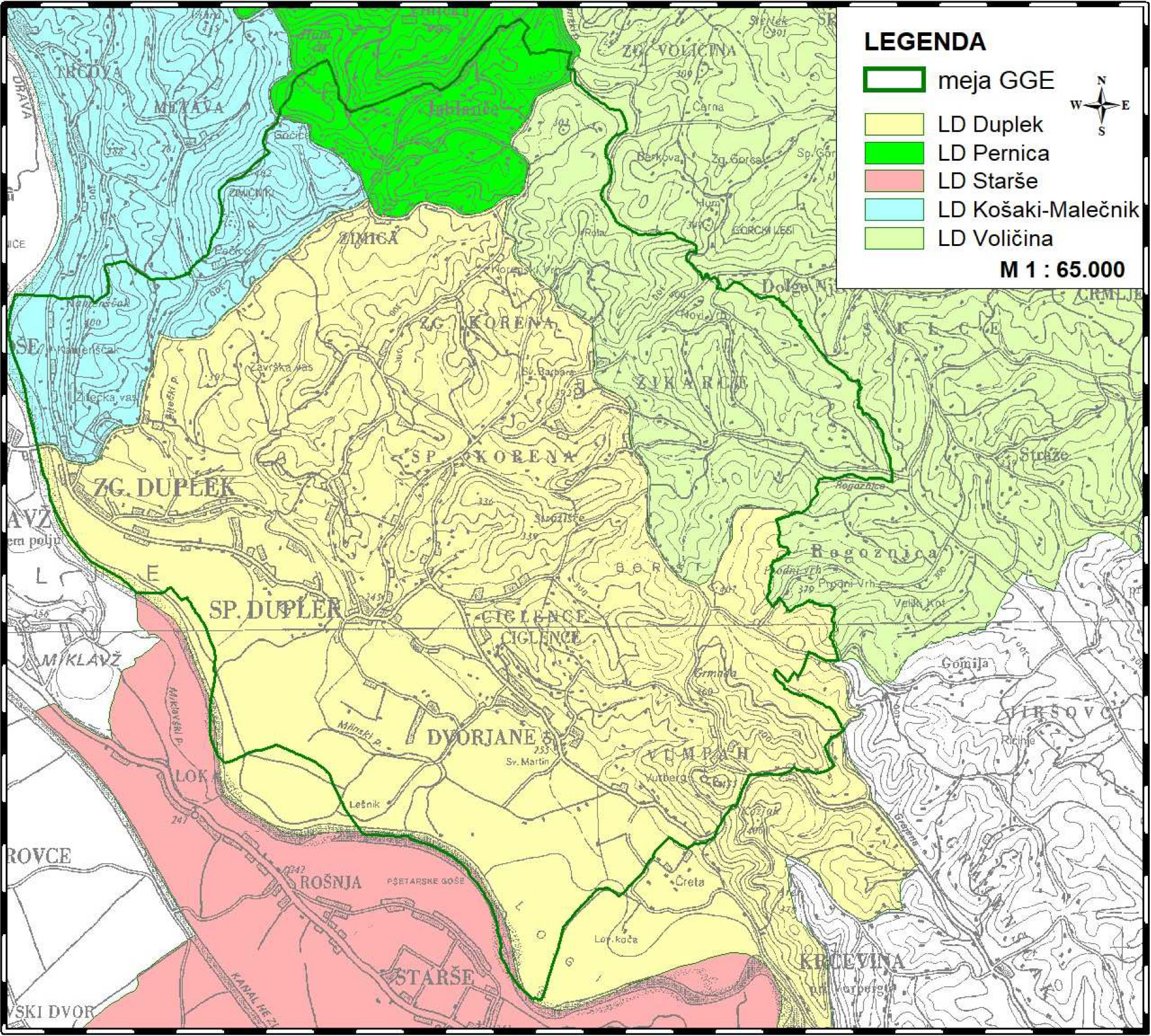 Zemljevid lovišča Duplek